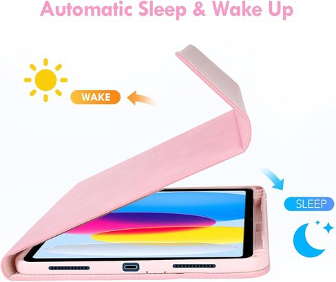 Case Keyboard for 11 inch iPad 11th (A16, 2025) / 10th Generation,Mouse and Detachable Wireless 7 Color Rainbow Backlight Magnetic Keyboard,Premium PU Leather Cover with Auto Sleep/Wake,Pink in Kuwait