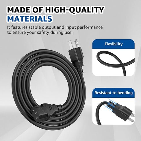سلك طاقة تيار متردد بديل بطول 6 أقدام و3 شقوق لكابل EF EcoFlow Delta Pro/Delta 2 Max/Delta 2/River 2 Pro Max/River 2 Pro/River 2-10A 125V in Kuwait