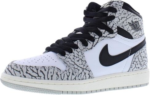 Nike Big Kid's Jordan 1 Retro High OG White Cement Grey/Blk/Wht (FD1437 052) - 4, Tech Grey/Muslin Black/White in Saudi Arabia