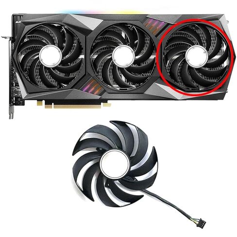 استبدال مروحة بطاقة الفيديو 90 مم 4-Pin لبطاقات الرسومات RTX 3080/3080 Ti/3060/3070/3090 Gaming X Trio (3 قطع) in Kuwait