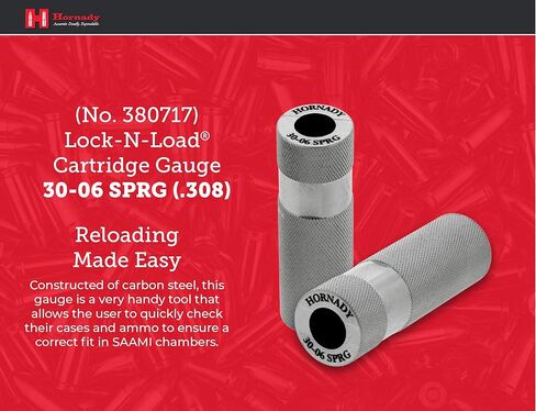 مقياس خرطوشة Hornady Lock-N-Load 30-06 SPRG، 380717 - إعادة تحميل الإمدادات للمساعدة في التحقق من الحالات ومواصفات الذخيرة - مقاييس فولاذية دقيقة أسطوانية خاصة بالعيار مقطوعة لتناسب تفاوتات SAAMI in Kuwait