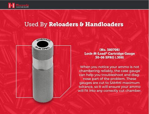 مقياس خرطوشة Hornady Lock-N-Load 30-06 SPRG، 380717 - إعادة تحميل الإمدادات للمساعدة في التحقق من الحالات ومواصفات الذخيرة - مقاييس فولاذية دقيقة أسطوانية خاصة بالعيار مقطوعة لتناسب تفاوتات SAAMI in Kuwait