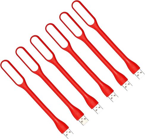 Mini USB Light, Flexible LED Lamp Portable Night Light for Computer Power Bank, Laptop, Notebook USB Keyboard Reading Light -6 Pack (White) in Kuwait