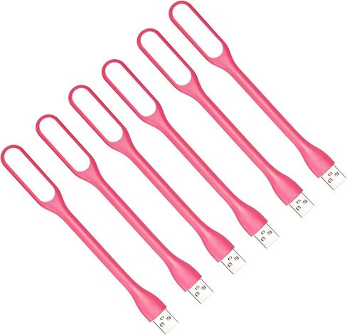 مصباح USB صغير، مصباح LED مرن ضوء ليلي محمول لبنك الطاقة للكمبيوتر والكمبيوتر المحمول وإضاءة قراءة لوحة مفاتيح USB للكمبيوتر المحمول - 6 عبوات (أرجواني) in Kuwait