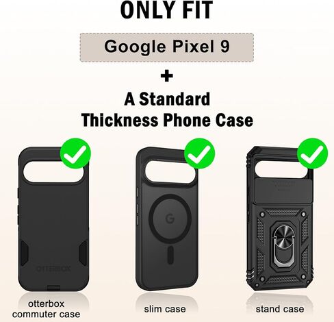 ykooe Holster for Google Pixel 9, Heavy Duty Nylon Cell Phone Belt Card Holder Pouch with Clip for Men (Fits Phone with Case on), Sturdy Build, Reliable Everyday Protection, Black in Kuwait