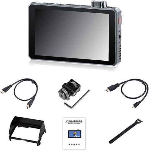 شاشة كاميرا EBTOOLS SC6 مقاس 6 بوصات SDI، سطوع عالٍ 1500 شمعة في المتر المربع مع تركيز موجي يبلغ ذروته ثلاثي الأبعاد LUT، للتصوير الفوتوغرافي الاحترافي DSLR in Kuwait