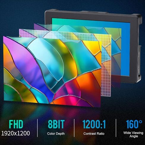 EBTOOLS 7 Inch SDI Camera Monitor, 2000nit Ultra Bright IPS 1920x1200 Resolution with Heat Dissipation, for DSLR HDR Waveform Focus Peaking 3D LUT 4K Input in Kuwait