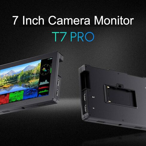 EBTOOLS 7 Inch SDI Camera Monitor, 2000nit Ultra Bright IPS 1920x1200 Resolution with Heat Dissipation, for DSLR HDR Waveform Focus Peaking 3D LUT 4K Input in Kuwait