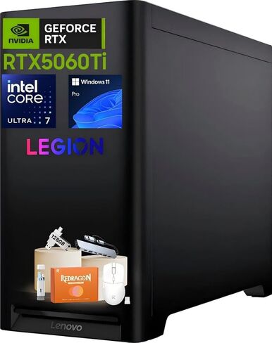 الكمبيوتر المكتبي للألعاب Lenovo Legion Tower 5i - Intel Ultra 7 265F(Beats i7-14700F) | انفيديا ار تي اكس 5060 تي اي 8 جيجا | | 32 جيجا DDR5 | 1 تيرابايت اس اس دي | اتش دي ام اي 2.1 | واي فاي 6E | ويندوز 11 برو | لوحة مفاتيح وماوس سلكية in Kuwait