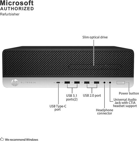 HP EliteDesk 800 G3 SFF Business Desktop Computer, Intel Core i7-7700 3.6GHz Desktop PC, 8 GB RAM, 256 GB SSD, Display Port, Keyboard & Mouse, WiFi/Bluetooth, 4K Support, Windows 11 Pro(Renewed) in Kuwait