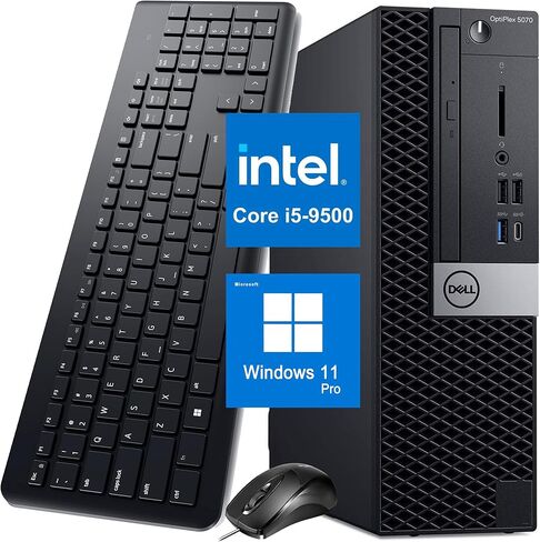 Dell OptiPlex 5070 SFF Desktop Computer, Intel Quad Core i5-9500 Business PC, 8GB DDR4 RAM, 256GB SSD, WiFi, Bluetooth, 4K Support, Keyboard & Mouse, Windows 11 Pro (Renewed) in Kuwait