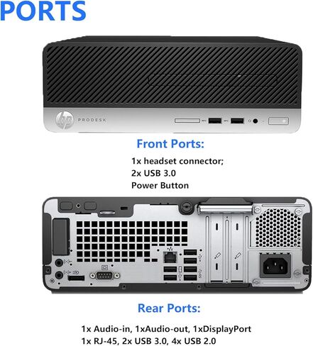 HP ProDesk 400 G6 Small Form Factor Business Desktop, Core i5-9500 Processor up to 4.4GHz, 8GB RAM, 256GB SSD, VGA, Display Port, WiFi, Windows 11 Pro(Renewed) in Kuwait