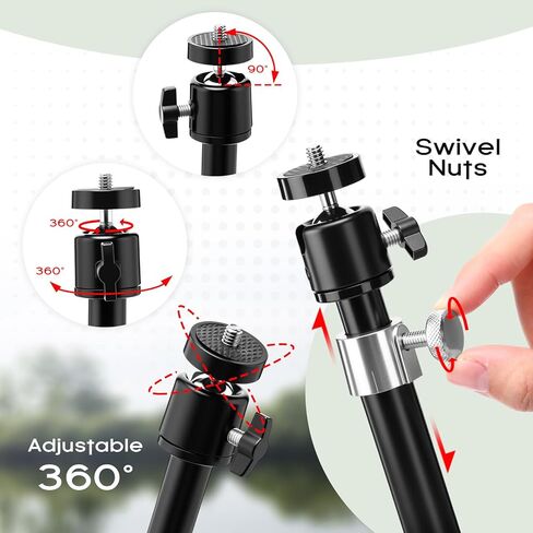Moxweyeni 6 Pack Game & Trail Camera Mount، 360 درجة قابل للتعديل عالمي 1/4 بوصة - 20 (6 مم) حامل خيط، حامل أرضي لكاميرا Trail للكاميرات والألواح الشمسية in Kuwait