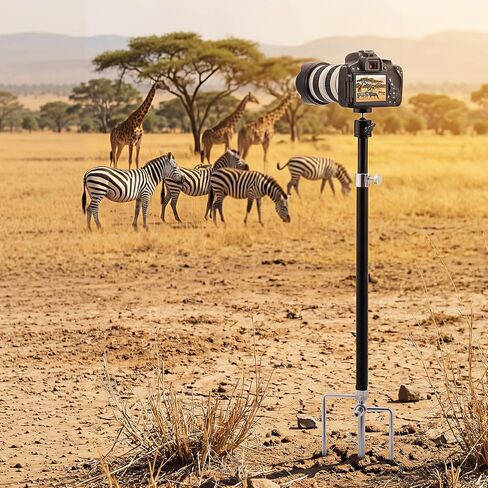 Moxweyeni 6 Pack Game & Trail Camera Mount، 360 درجة قابل للتعديل عالمي 1/4 بوصة - 20 (6 مم) حامل خيط، حامل أرضي لكاميرا Trail للكاميرات والألواح الشمسية in Kuwait