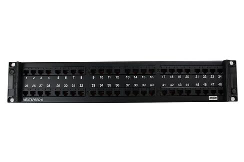 P6E48U - Hubbell Nextspeed Category 6 Universal Patch Panel, Black, 48-Port in Kuwait