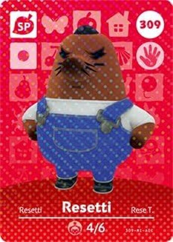 Resetti - Nintendo Animal Crossing Happy Home Designer Series 4 Amiibo Card - 309 in Kuwait