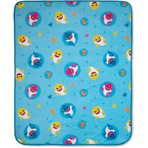 بطانية بيبي شارك الدافئة والقطيفة - مريحة للغاية لطفلك الصغير، باللون الأزرق in Kuwait