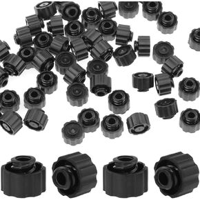 No Needle Luer Lock Caps Syringe Luer Lock Caps Easy Grip Syringe Tip Caps For Glue, Paint, Craft And Industrial Production (Black) 60PCS