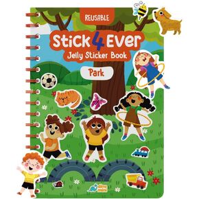 Stick4Ever Jelly Sticker Book - for Kids - Waterproof, Easy to Clean Jelly Stickers for Kids - Reusable Sticker Book for Toddlers with 50 Pcs of Jelly Stickers (Animals)