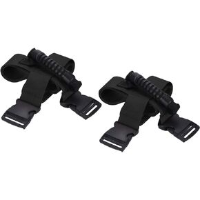 PATIKIL Carrying Strap with Handle, 2 Pack Cross Style Adjustable Nylon Belt for Moving Lifting Boxes Grocery Luggage, Black
