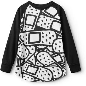 NUNUNU Long Sleeve Baseball T-Shirt, for Kids, Boys and Girls, 100% Cotton, Unisex, Cool Prints