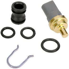 Coolant Temperature Sensor + Clip + Cooler Union Replacement for 2009-2017 Audi A3 A4 VW Jetta CC Tiguan Eos GTI 2.0T TSI