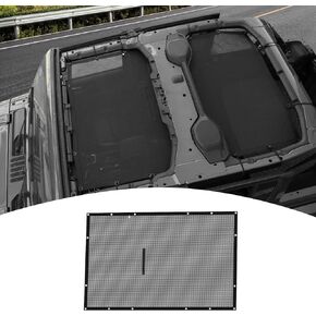 for Jeep JL Roof Sunshade, JLU Mesh Bikini Top Sun Shade Compatible with Jeep Wrangler JL JLU Gladiator JT 2018-2024 4Door Black Exterior Accessories