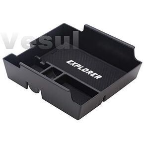 Vesul Center Console Armrest Storage Box Compatible with Ford Explorer 2012 2013 2014 2015 2016 2017 2018 2019 ABS Tray Insert Organizer Glove Pallet