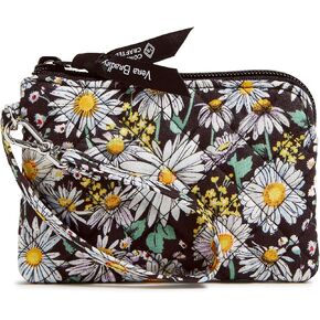 Vera Bradley Cotton Clip & Zip Mini Pouch Wallet, Paradise Coral