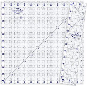 SpinAbout من QuiltCut مسطرة خياطة اللحف المضادة للانزلاق - مجموعة إضافية مربعة مقاس 12½ بوصة in Kuwait
