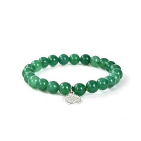 Green Aventurine Bracelet | Chakra Crystal Healing Gemstone Bracelet for Yoga Meditation| Semi Precious Handmade Indian Jade Jewelry for Men Women Unisex by Crystal Agate