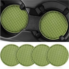 Healifty 4 Pcs Car Cup Coasters Silicone Drink Holders Mats Automotive Universal Non-Slip Recessed Car Interior Accessories