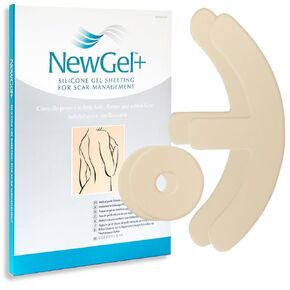 NewGel+ Advanced Silicone Scar Treatment Sheets for breast reconstruction surgery "anchor" scars, 2 Breast Anchors and 2 Areola Circles (4-Count) - BEIGE