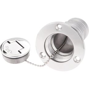 Mtsooning 1.5inch Boat Deck Fuel Filler, Steel Marine Gas Caps with Keyless Cap for Yacht Caravan RV Trucks Tractors and Trailer Fuel Tanks