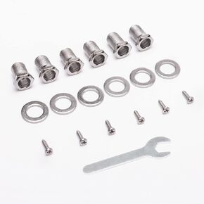 Metal Guitar Tuners Mounting Screws Nuts Flat Washers Assortment Kit for Fender Jazz PB JB Bass Guitar(6pcs Screws+6pcs Nuts+6pcs Washers, Black)