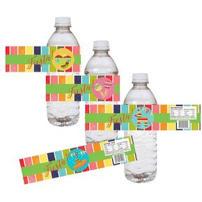 Fiesta Party Water Bottle Labels by Adore By Nat - Cinco de Mayo Festival Drink Beverage Favor Sticker - Set of 12