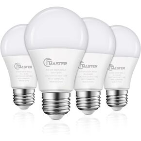 مصابيح إضاءة LED A19، مصابيح LED 9 وات (ما يعادل 80 وات)، قاعدة E26 القياسية، ضوء النهار 5000 ك، 800 لومن، غير قابلة للتعتيم، مصابيح إضاءة بيضاء ساطعة 9 وات للمكتب المنزلي، معتمدة من UL ETL (4 عبوات)