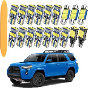 LED Interior Light Kit Package for Toyota 4Runner 2006-2021 Interior Lights + License Plate Lights + Cargo Lights + Back Up Reverse Lights + Install Tool etc. (18pcs LED bulbs total)