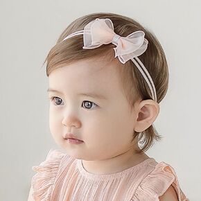 Baby Girls Bow Headband Lace Cute Bow-knot Hair Band Elastic Toddler Newborn Infants Birthday Festival Party Head Wrap Accessories (Style 1)