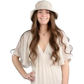 Elegant Ivory Crochet Fabric Bucket Hat: Timeless Style and Enduring Comfort for Every Occasion