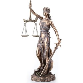 Veronese Design 11 3/4 Inch Lady of Justice Cardinal Virtues Cold Cast Resin Bronze Finish Sculpture