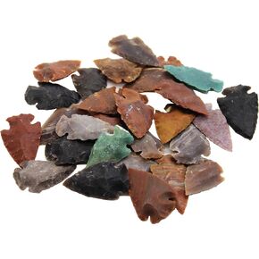 Crsytalo - Set of 25 Indian Arrowheads Agate New Replica 1 1/2" - 2" L