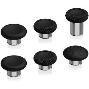 eXtremeRate 6 in 1 Metal Thumbsticks Replacement for Xbox Elite Series 2 Controller, Swappable Magnetic Joysticks Accessories Parts for Xbox Elite Series 2 Core Controller - Metallic Black