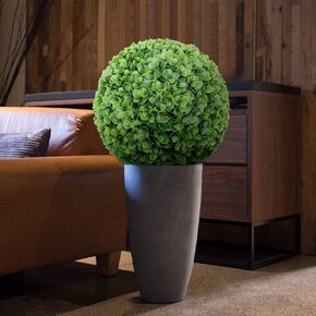 11" Artificial Boxwood Topiary Ball Topiary Tree Plants Lifelike Substitute Artifical Plant Balls for Wedding Decore -Indoor/Outdoor Decoration, Lechguguilla, 1 Piece