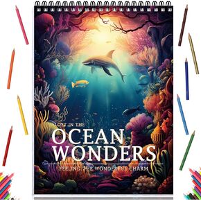 Coloring Books for Adult Coloring Book for Women Spiral Bound Page One Sided Design Gifts Arts and Crafts for Women to Relax, Anxiety and Depression 30 Colorful Coloring Pages of OCEAN WONDERS