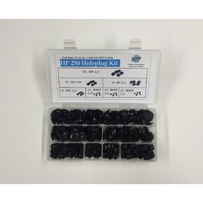 250 مجموعة متنوعة من سدادات الفتحات مقاس 1/4 بوصة إلى 1/2 بوصة، مقابس ثقب متدفقة ومجوفة ومقفلة هيكل بلاستيكي وسدادة ثقب معدنية من الصفائح المعدنية لإصلاح الانبعاجات بدون طلاء HP-250 DentMagicTools.com