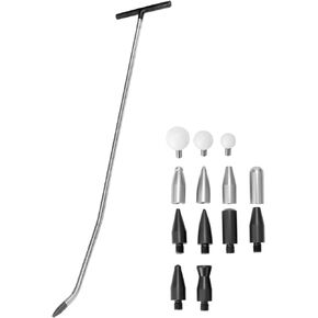 Shkalacar Car Dent Removal Rod Crowbars Car Body Paintless Dent Repairs Tool Kit with Multiple Replacement Heads for Dents Hail Damage Removal