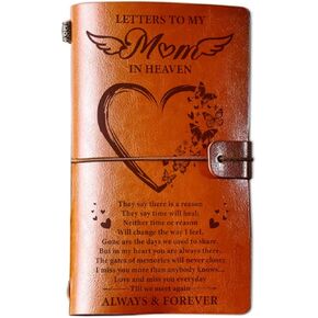 Memorial Gifts for Loss of Mom Letter to Mom in Heaven Leather Journal, Sympathy Gifts for Loss of Mom Bereavement Gifts, Remembrance Funeral Condolence Gifts for Loss of Mother