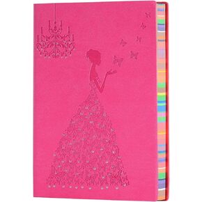 A5 Lined Notebook Planner Travel Journal Leather Notebook for Girls Women Princess Butterfly Journal Vintage Notebook Diary, A5 Ruled Writing Notebook Lined Note Pads Pink Journal 240 Pages