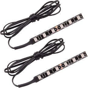 Kinstecks 2PCS 6LEDs Motorcycle LED Strip Light Bar Turn Signal Indicator Blinker Strip Lights Backup License Plate Strip Light 12V Universal for Motorcycles ATVs Scooters Vehicles-Amber